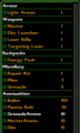 Light armor inventory