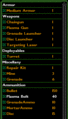 Medium armor inventory